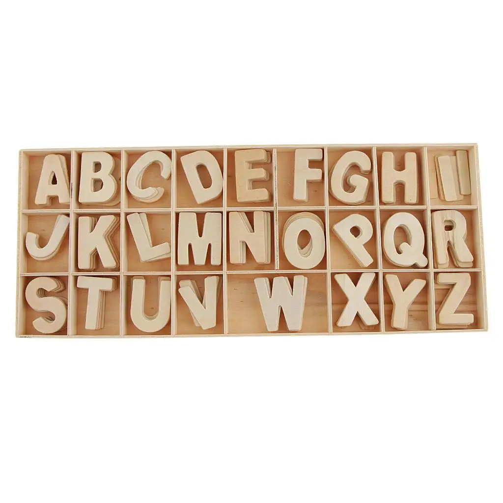 156 Pieces Wooden Big Letters Wooden Lower Case Letters for Art Crafts DIY