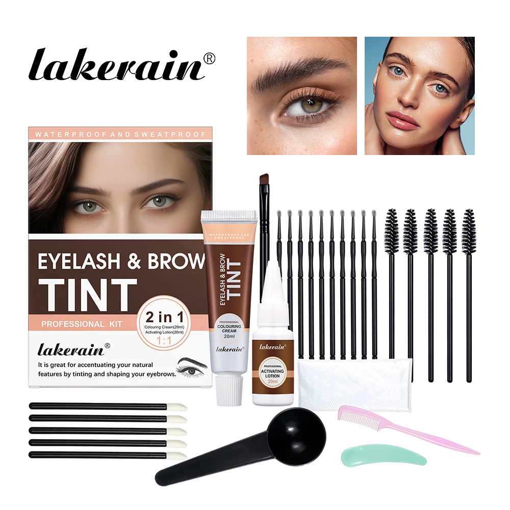 2 IN 1 Kit di tinta per sollevamento ciglia veloci Mascara permanente impermeabile e resistente al sudore Strumento per il trucco per laminazione delle sopracciglia