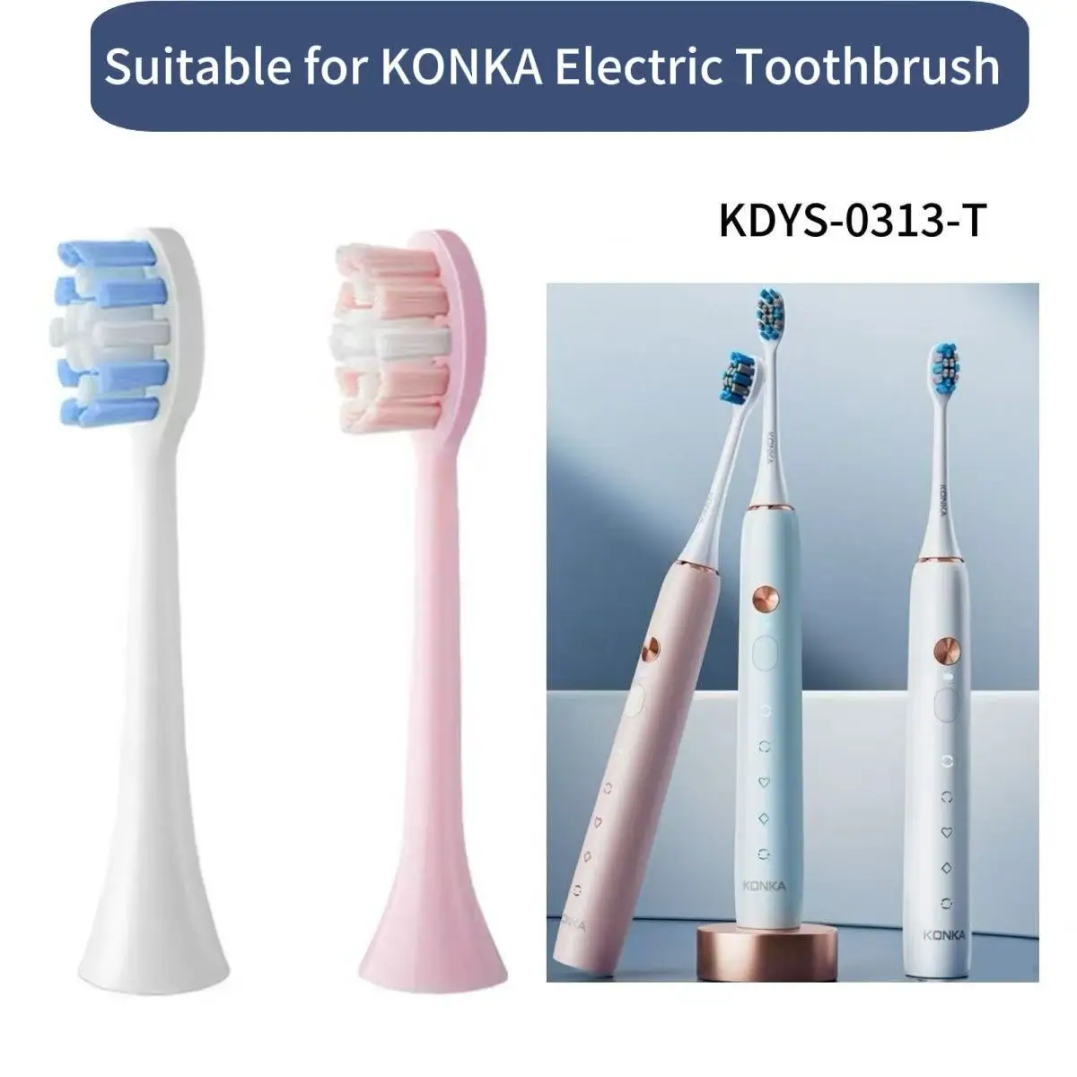 

Сменные насадки для зубных щеток для KONKA KDYS-0313-T, аксессуары для электрических зубных щеток, насадки с щетиной для взрослых YST01