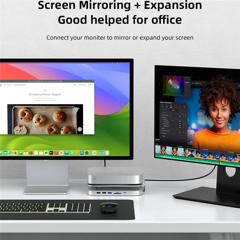 타입C USB C 허브 하드 드라이브 인클로저 도킹 스테이션 NVME M.2 SSD 케이스 4K 지원 맥 미니/맥 스튜디오 M1 M2용
