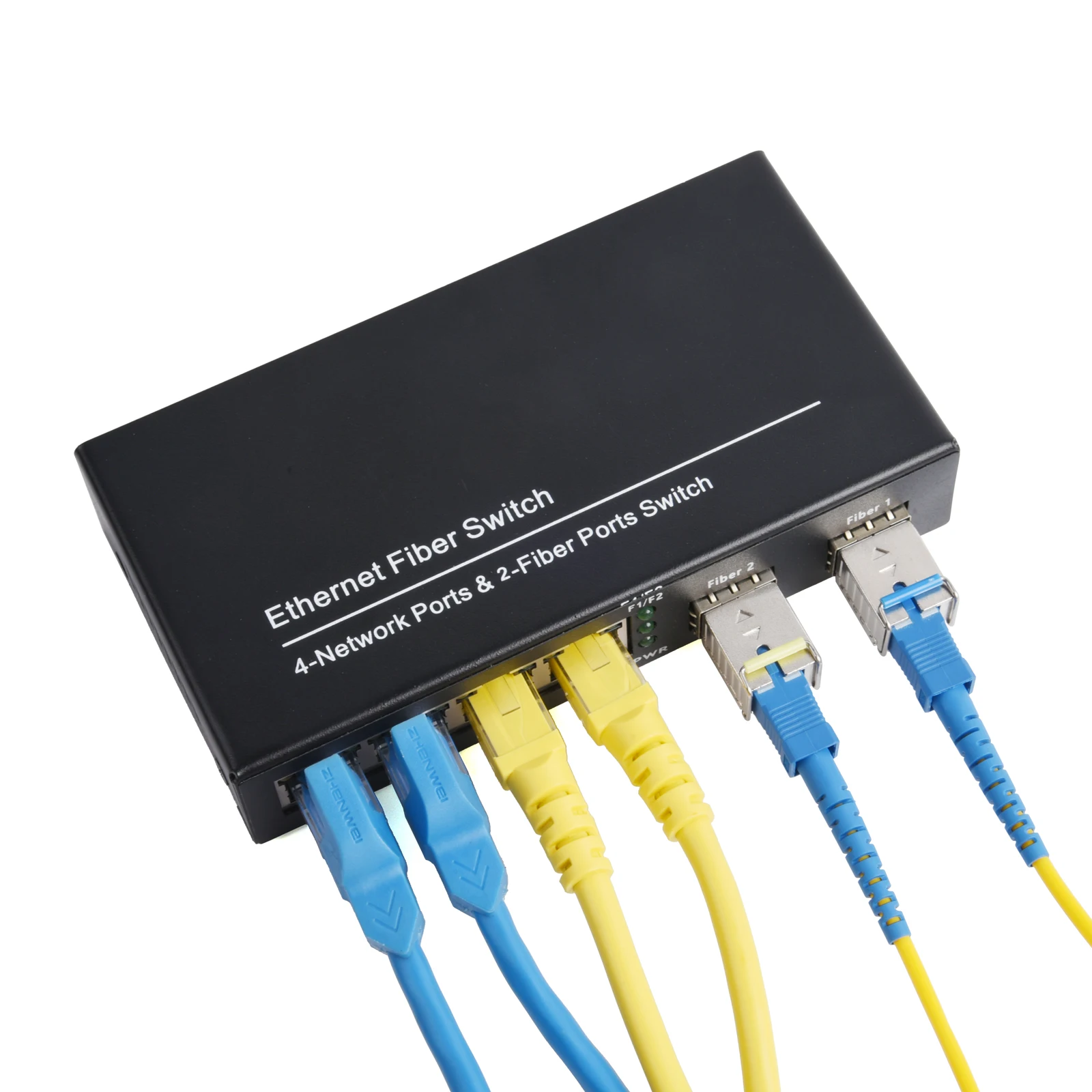 1 * محول وسائط جيجابت SFP 2 SFP إلى 4 RJ45 10/100/1000M مفتاح الألياف البصرية مع وحدة 3 كجم LC/SC SFP للاتصال السريع