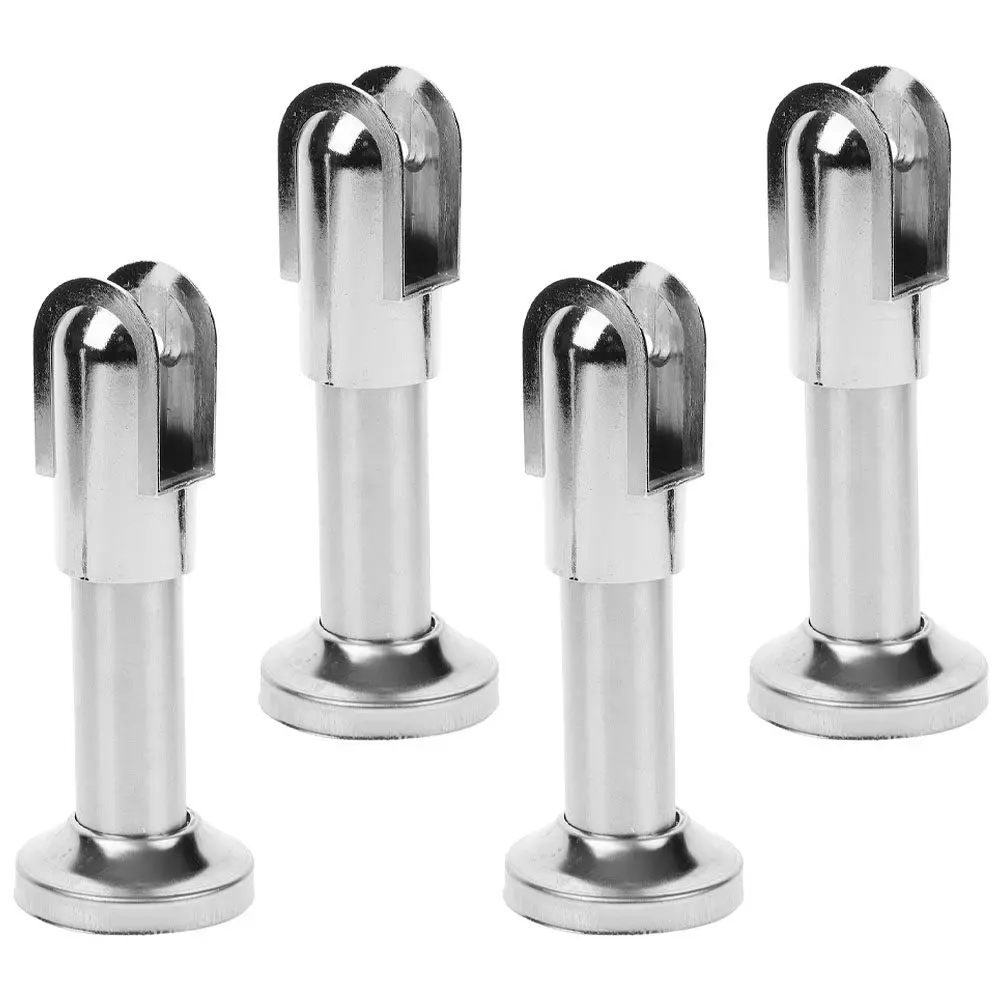 4pcs Stainless Steel Restroom Partition Fitting Kit with Foot Bracket for Bathroom Cubicle Hardware