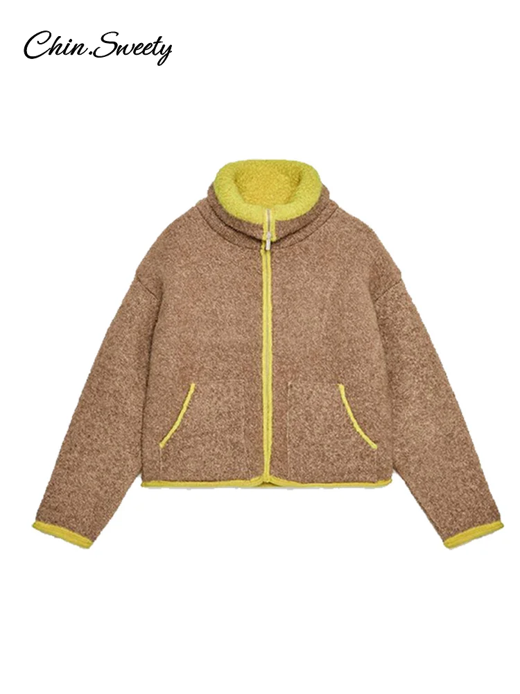 سترة نسائية عصرية برقبة واقفة وجيب بسحاب وأكمام طويلة سترات منفوخة للسيدات جديدة للخريف والشتاء ملابس خارجية غير رسمية للشارع #5