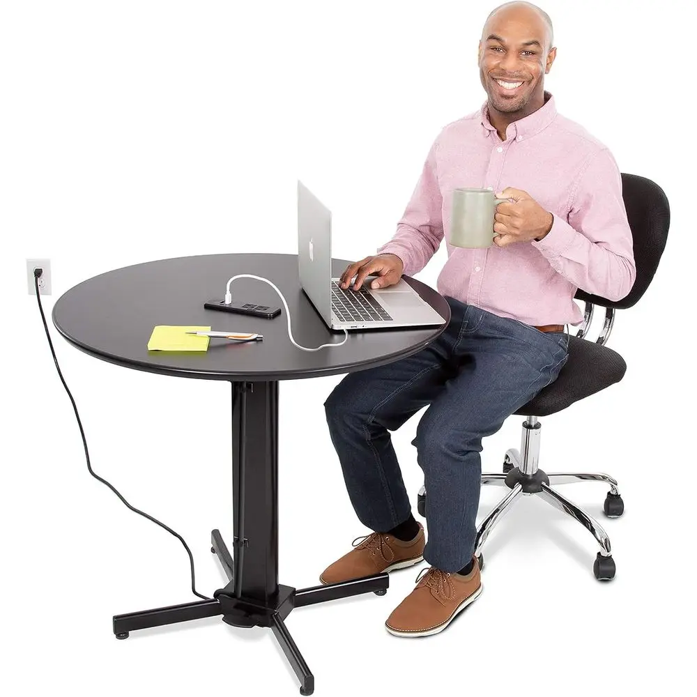 طاولة شحن بارتفاع قابل للتعديل مع منافذ تيار متردد وUSB للمكاتب والمدارس والمكتبات (31.5 أسود)