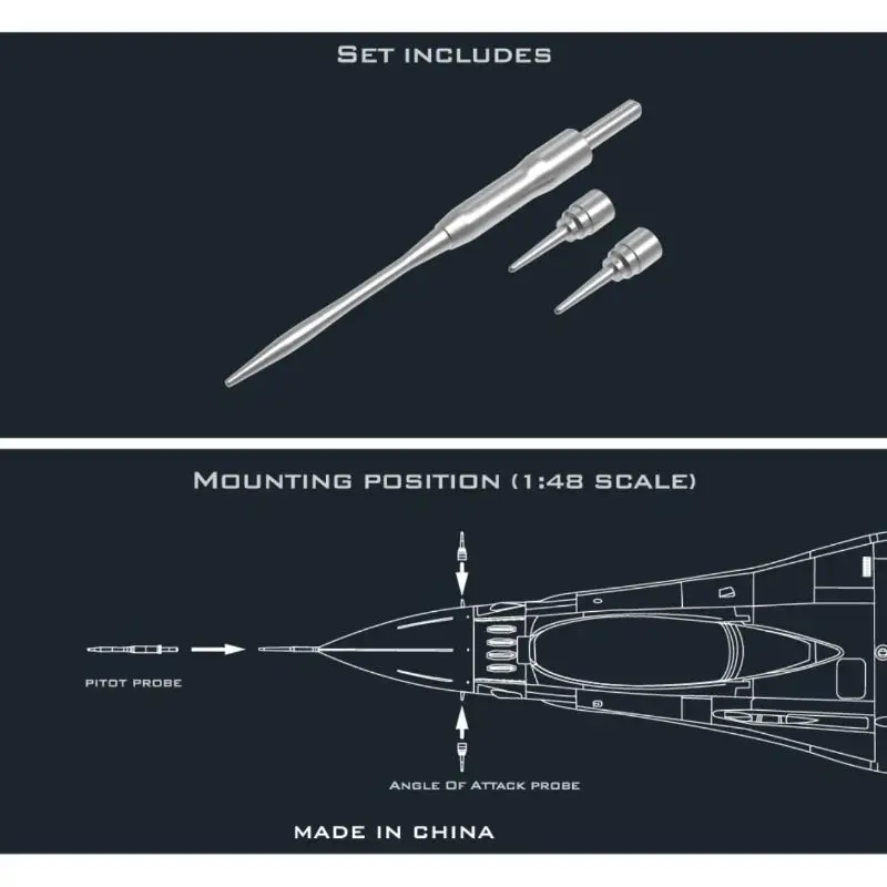 1 Set F16I Pitot and Angle of Attack Probe for GWH 148 Scale Airplane Kits Professional Model Upgrade for Realistic Finish