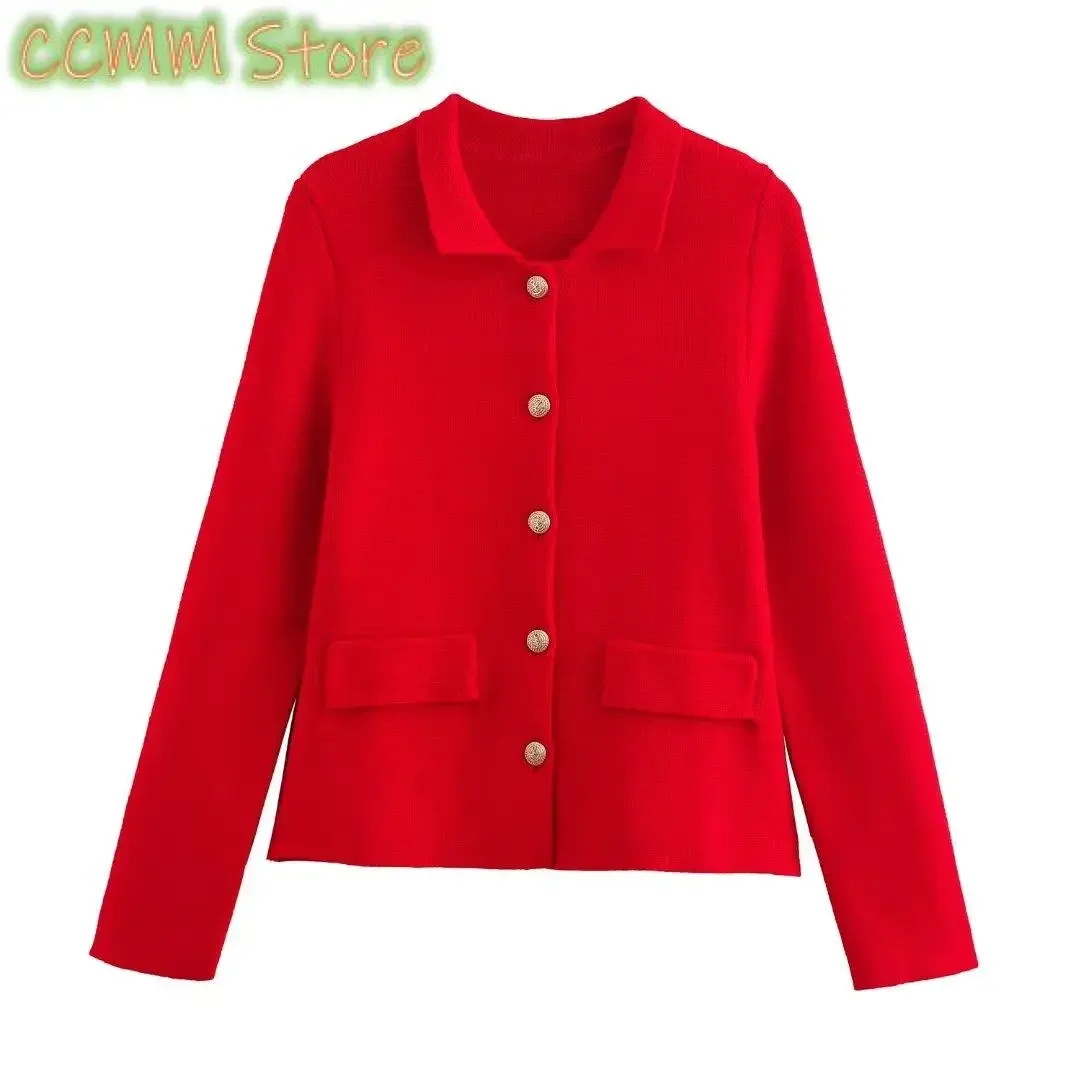 

Casual Women Soild Knitted Cardigan Jacket TurnDown Collar Long Sleeve Single Breasted Female Slim Sweater Outerwear