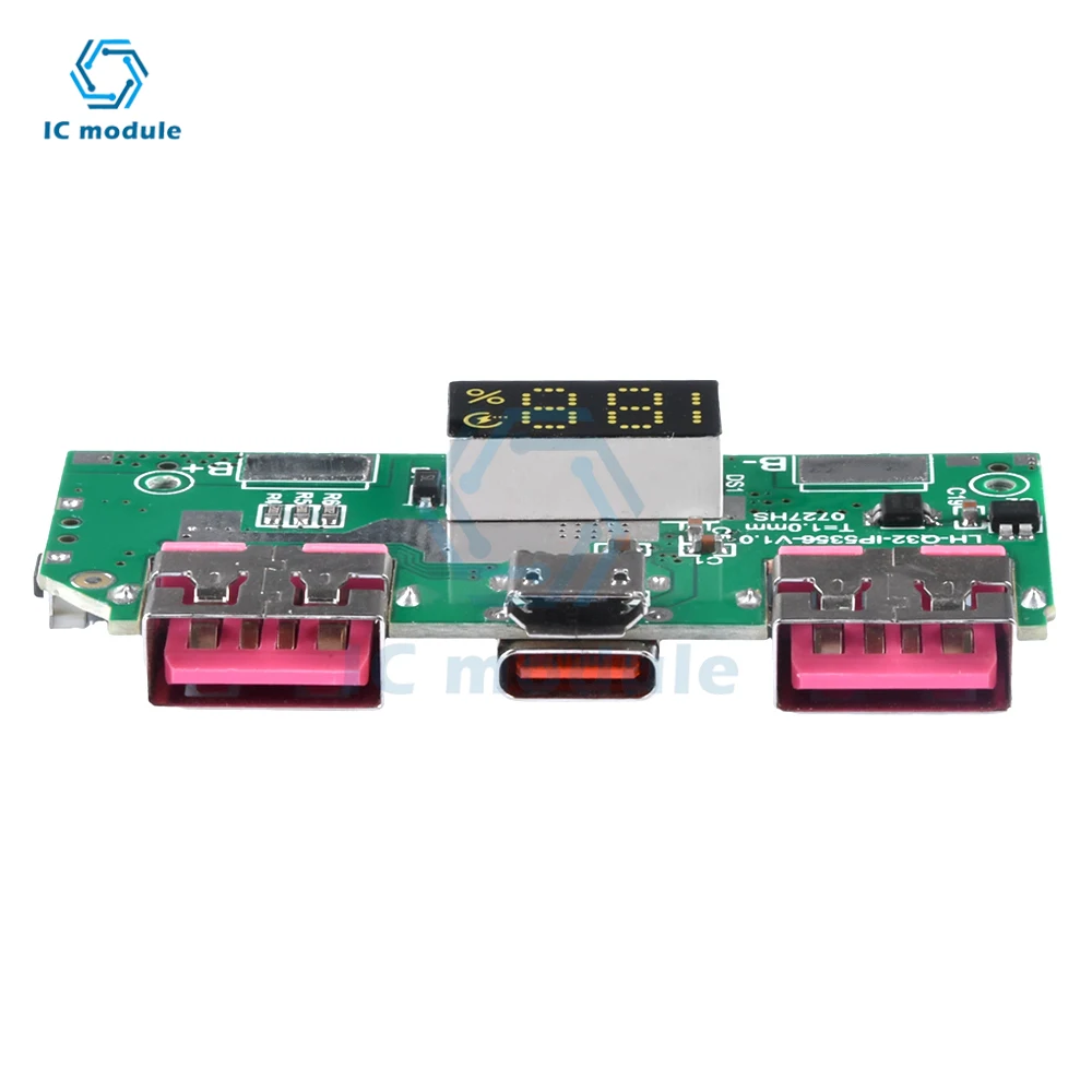 5V 3A batteria al litio Display digitale modulo di ricarica rapida IP5356 TYPE-C Micro USB QC3.0 2.0 PD3.0 PD2.0/AFC/FCP