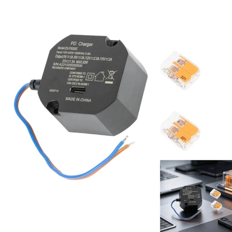 Low Profile Power Adapters Invisible Installation 50Mm for Modern Interiors
