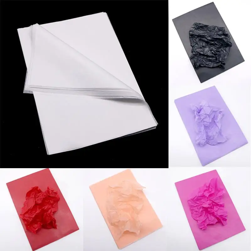 100Sheets/Pack Liner Tissue Paper For Clothing Shirt Shoes DIY Handmade A4 Translucent Wine Wrapping Papers Gift Packaging