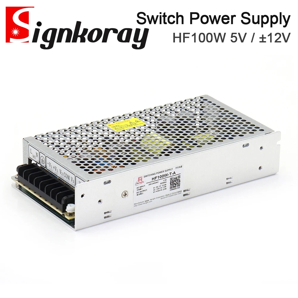 SignkoRay Switch Power Supply HF100W-T-A DC5V12A +12V2A -12V1A Triple Output HF100W-D-L ±15V For CNC Router Engraving Machine