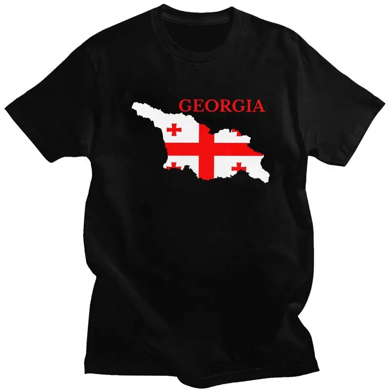 Custom Male Georgia Flag Map T Shirts Short Sleeve Cotton Streetwear T-shirt Casual Georgian Patriotic Tee Slim Fit Clothing