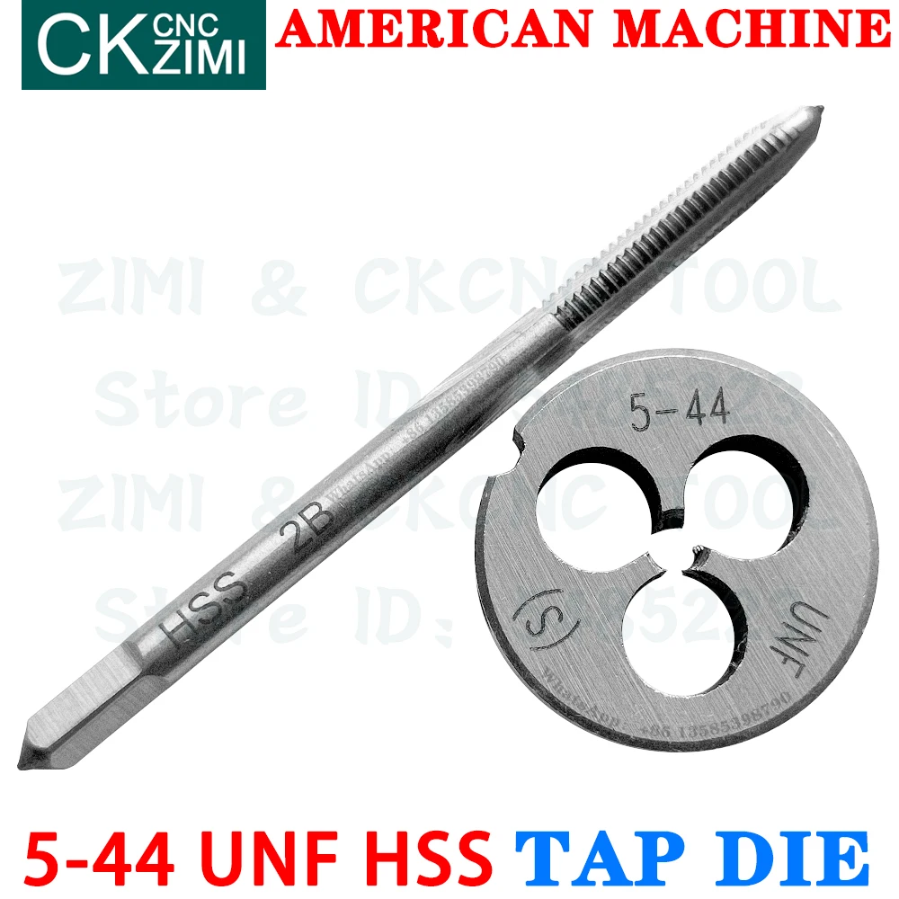 5-44UNF 5-44 UNF HSS Straight Handle American standard Machine Die Tap High Speed Steel Wire Tapping Drill Round Die Metal Tool