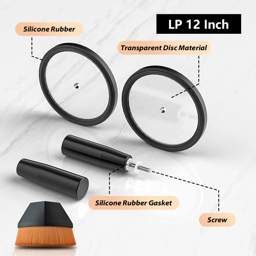 Juego de limpieza de discos con cepillo de limpieza para discos, protector de etiquetas de vinilo EP LP de 7-12 pulgadas