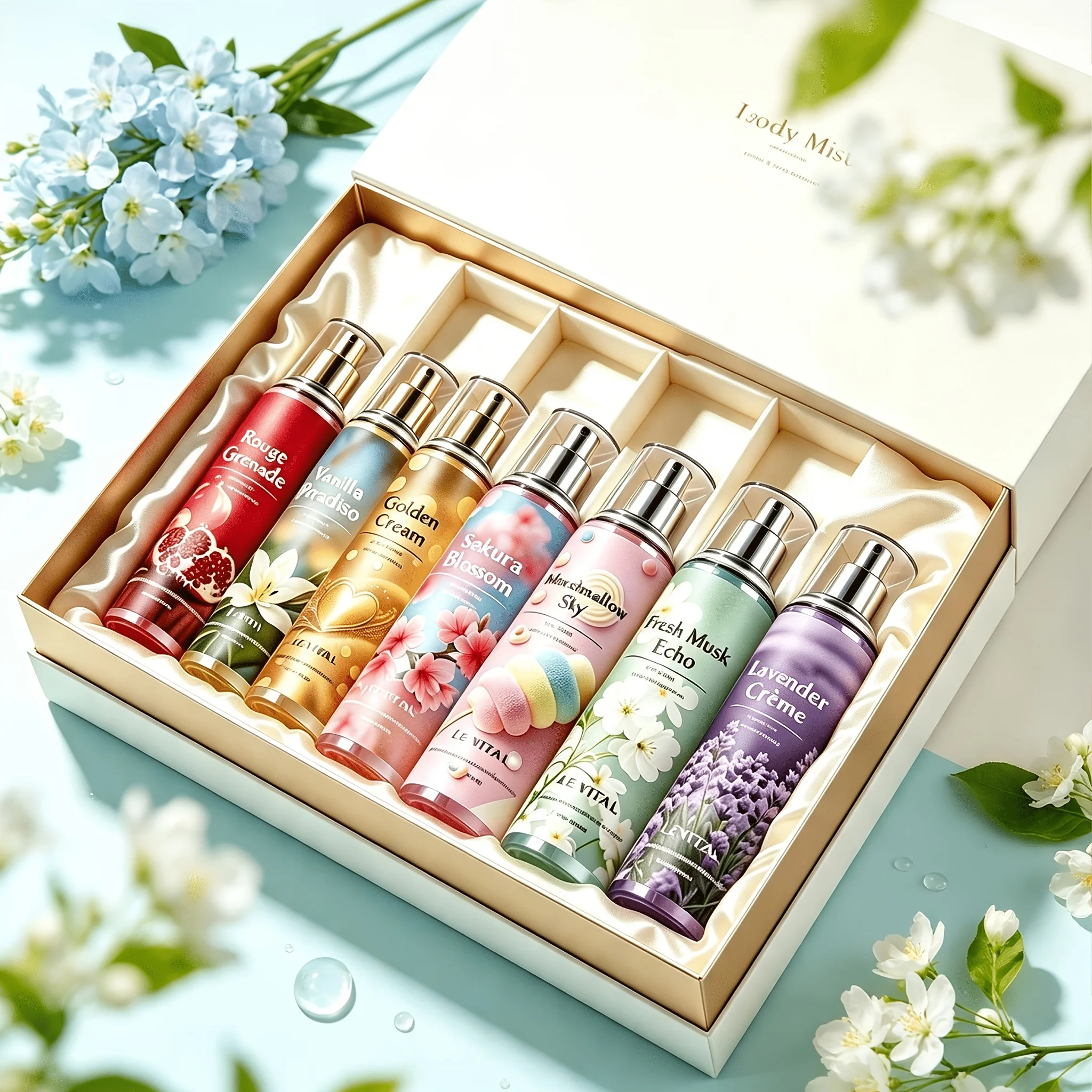 Eight Kinds Of Scented Body Spray: Buy One Free Set For Women, Durable Scented Hair And Body Spray, Gourmet And Flower Fragrance Series, Buy One Free Set For Luxury, And Give Her An Ideal Birthday Valentine's Day Halloween Holiday Gift