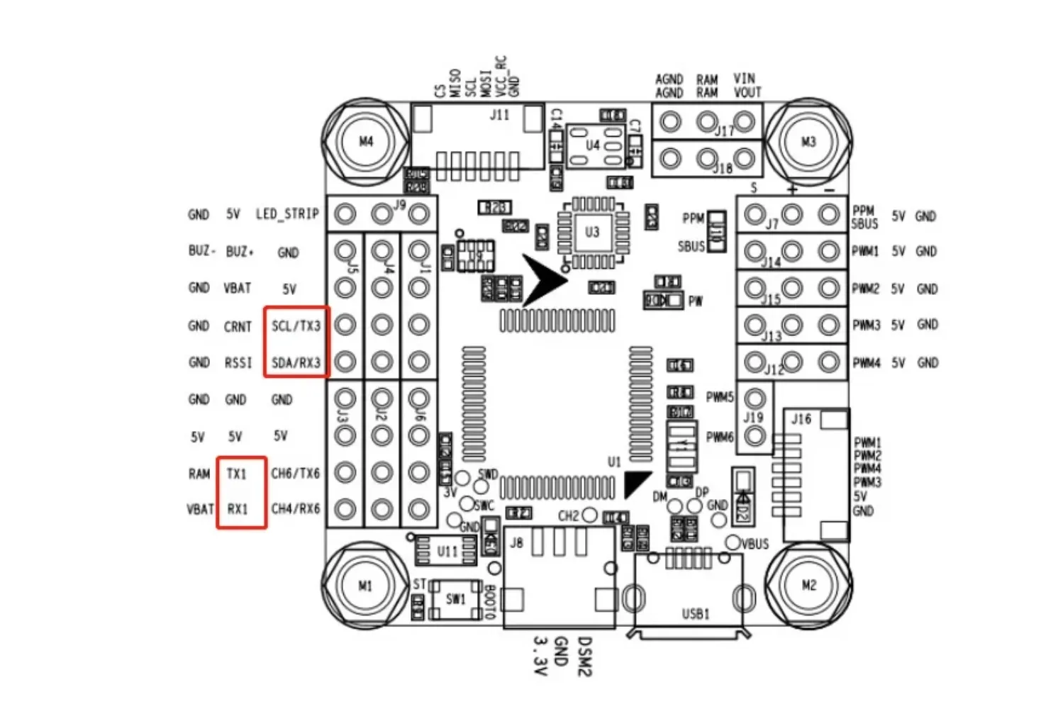وحدة B-CUBE M8N GPS مع بوصلة QMC5883 لـ F4V3S PLUS التحكم في الطيران QAV250 220 RC الطائرة بدون طيار كوادكوبتر Betaflight INAV