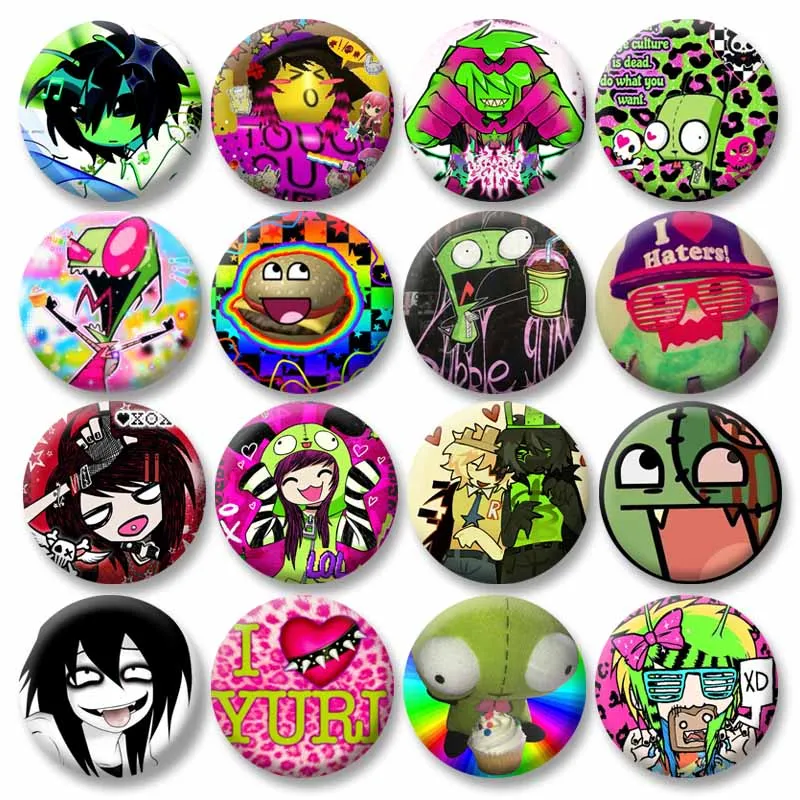 Rawr Xd Aesthetic Enamel Pins Y2K Funny Cartoon Characters Badge Fashion Jewelry Accessories Round Snap-in Brooch on Backpack