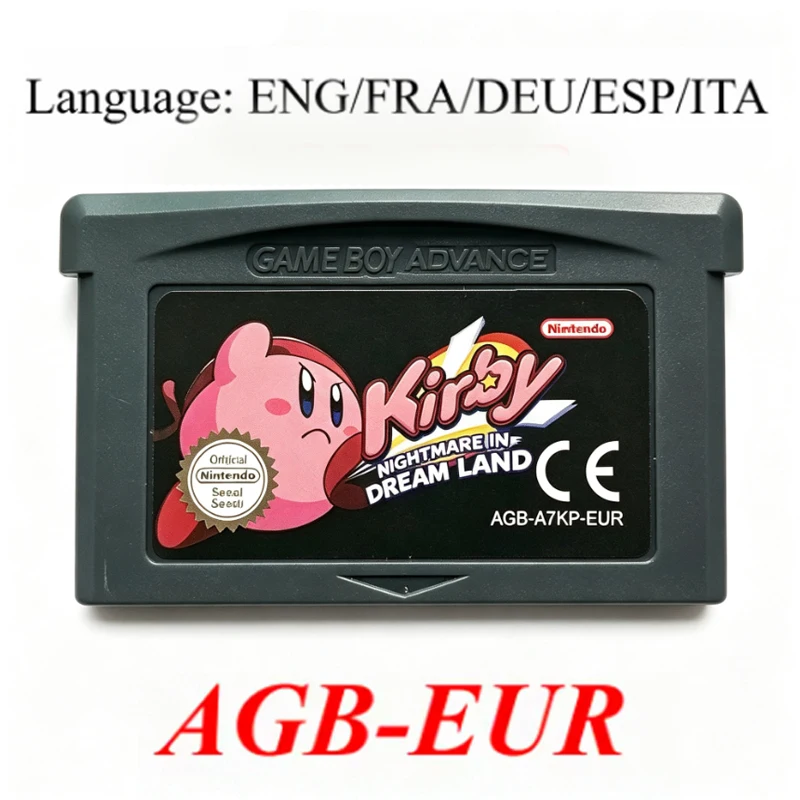 HOT GBA Kirby Games Cards Cartridge 32-Bit Video Game Console Card Amazing Mirror Nightmare in Dream Land for GBA NDS