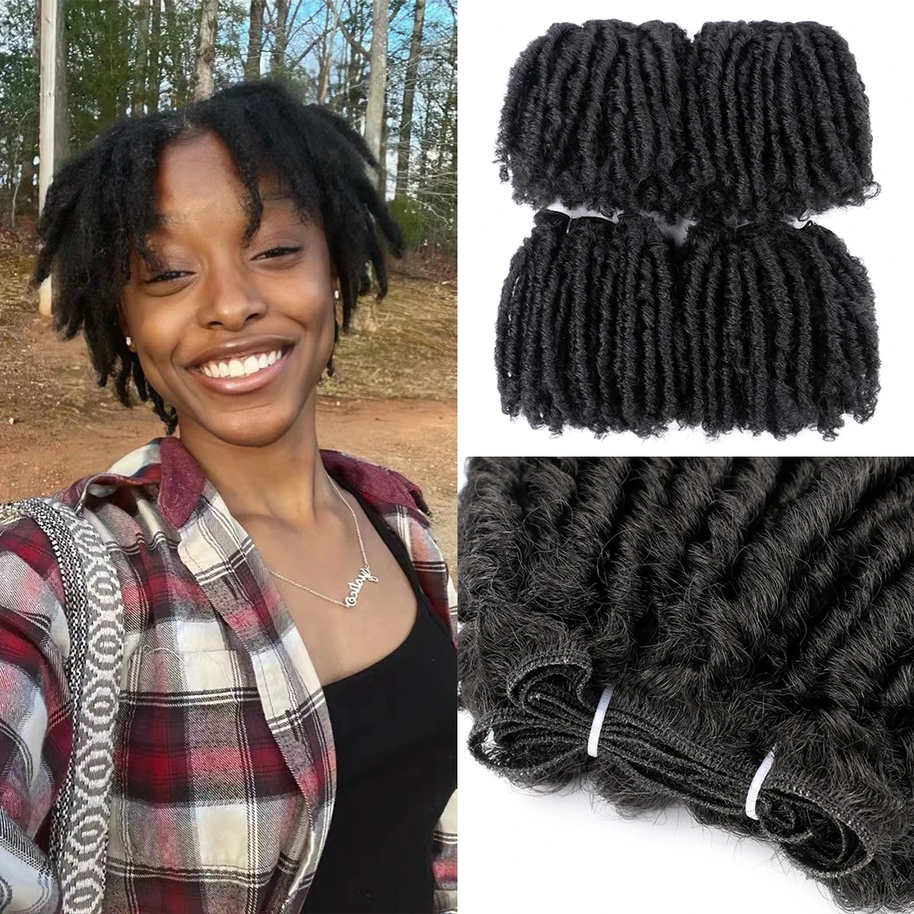 

Belle Show Dreadlock Hair bundles 6 Inch Synthetic Hair Weave Bundles Dreadlock Hair Weaving Afro Twist Hair Weft For Women