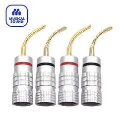 Speaker Wire Cable Banana Plug Connector Dual Screw Gold Plated Speaker Cable Connector Braided Type Banana Jcak Plug