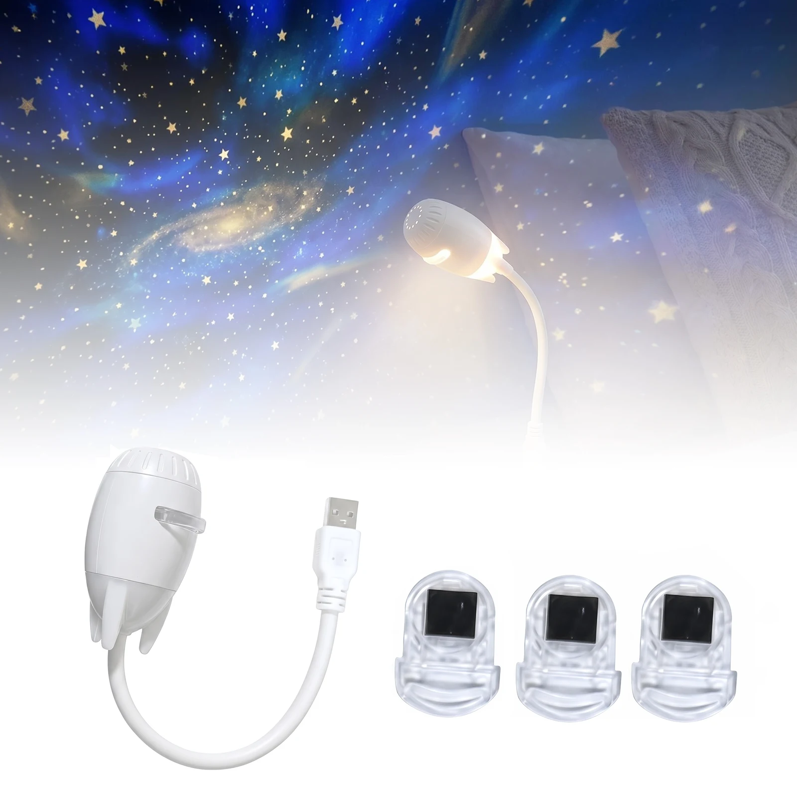 Multi-Pattern Starry Sky Lights Brightness Control Dimmable Star Projection Lamp for Kids Adults Bedroom Home Ceiling Car Decor