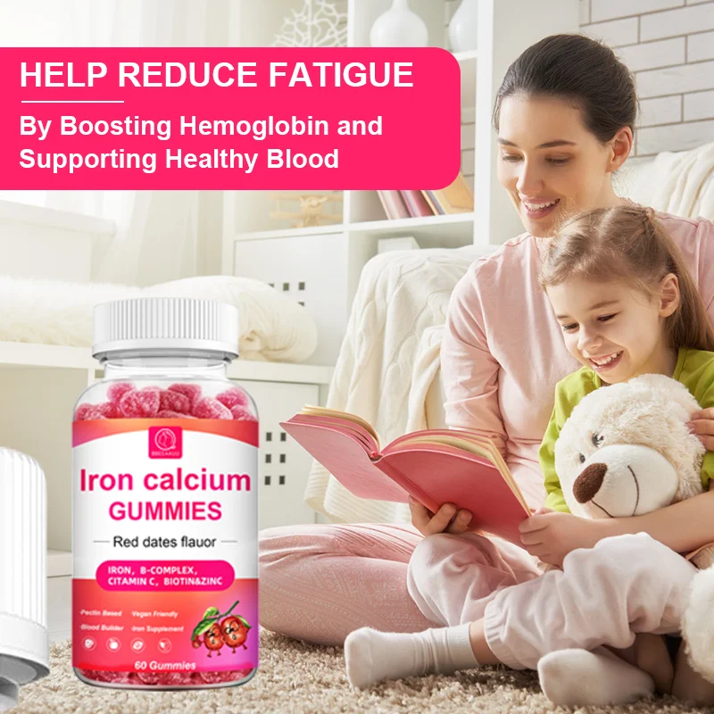 BBEEAAUU Red Dates Iron Calcium Gummies with Vitamins A,B,C Complex Support Energy ,Immune Health for Children and Adults image 6
