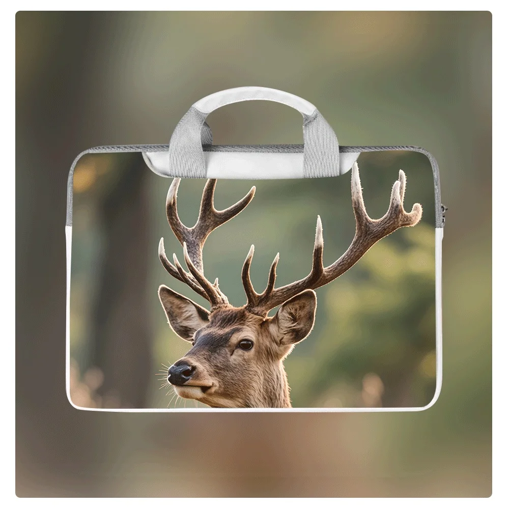 

Сумка-портфель для ноутбука с принтом оленя, 14, 15, 16 дюймов, водонепроницаемая, из полиуретана, ударопрочная, на плечо, портативная, подарок на праздник