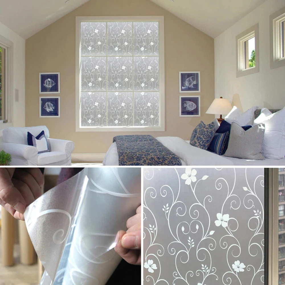 Frosted Glass Film Easy To Apply Remove Without Leaving Any Residue For Bedroom