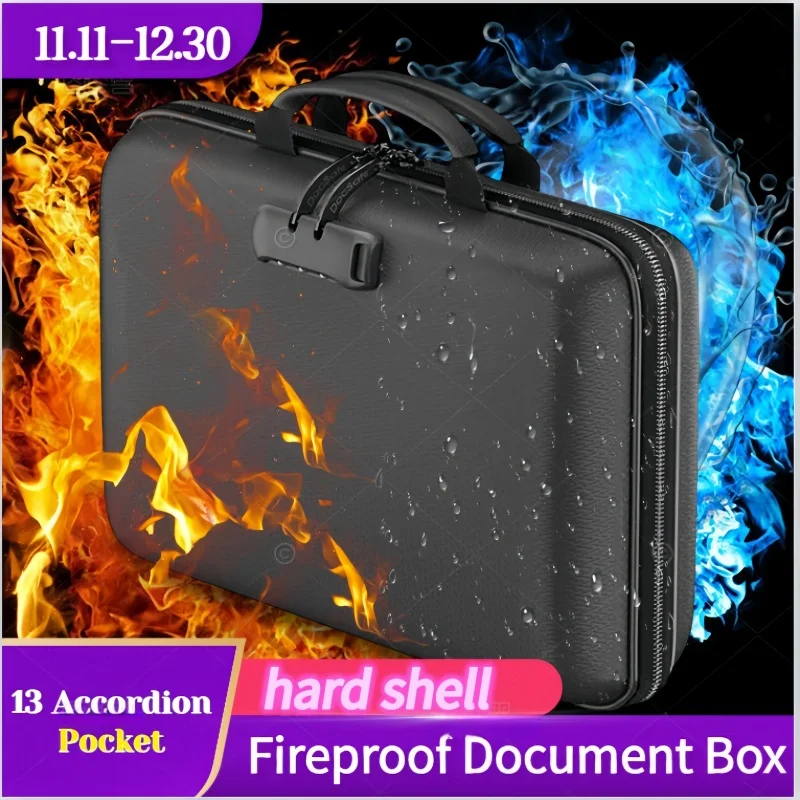 توسيع مقاومة للحريق مع قفل منظم ملفات الأكورديون المقاوم للماء لتوفير المساحة وحقيبة ملفات متعددة الجيوب لملف الاجتماع S