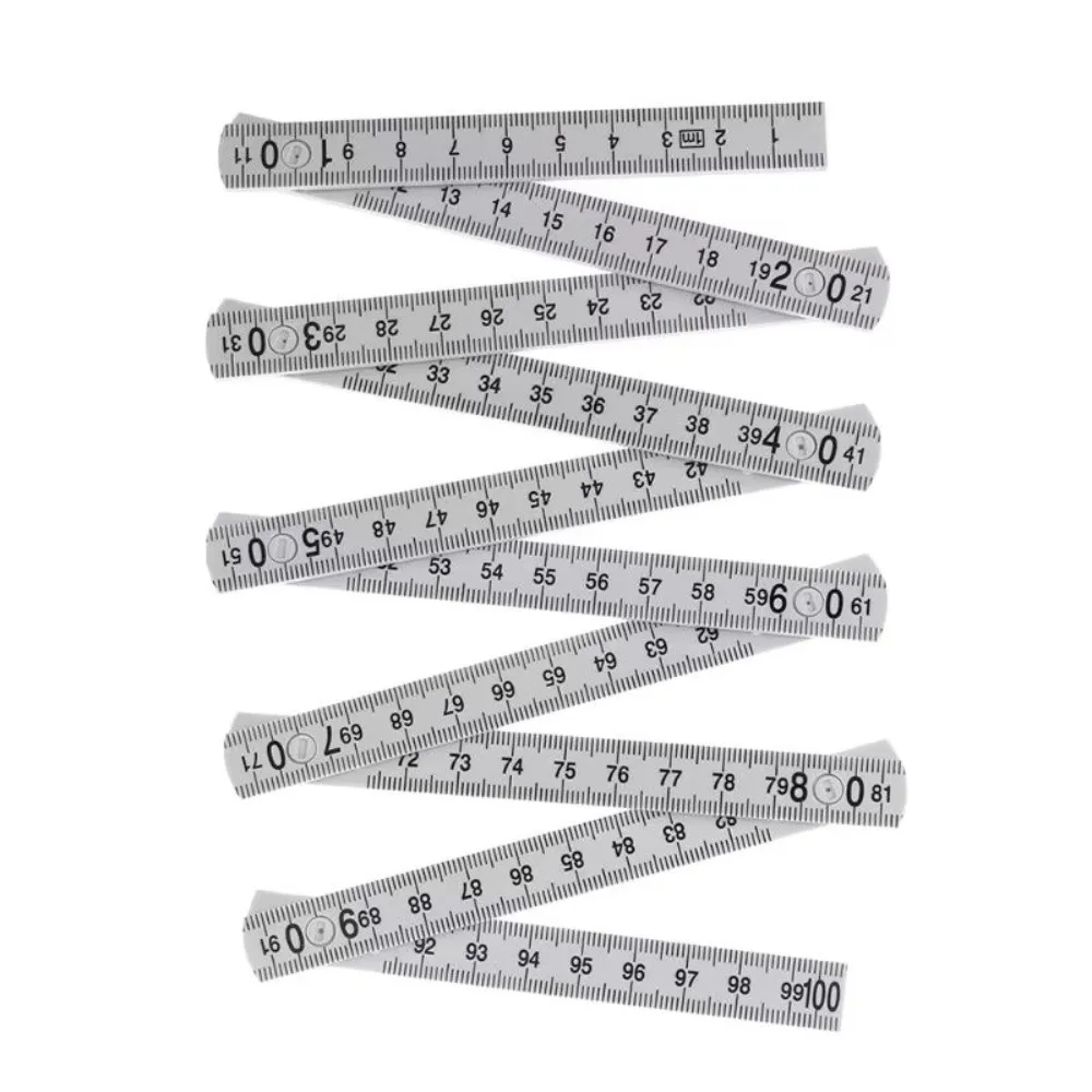 Lightweight Wooden Folding Ruler 1M Extended Plastic Ruler 2M Metric Scale Measuring Rule Slider Drawing Tools