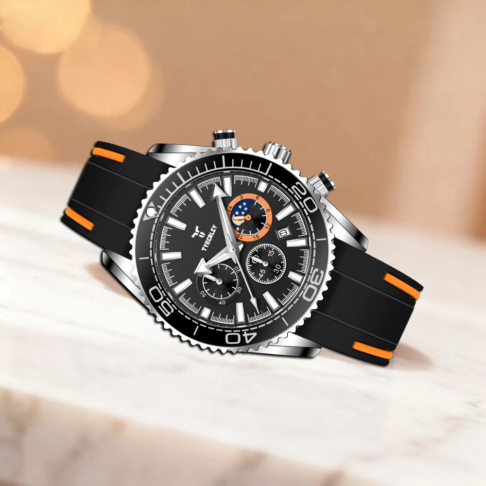 TYBERLEY 2025 جديد ساعة كوارتز رجالية موضة الاتجاه الرياضة نمط 30 متر مقاوم للماء تصميم مضيئة مؤشر وظيفة ساعة كوارتز #2