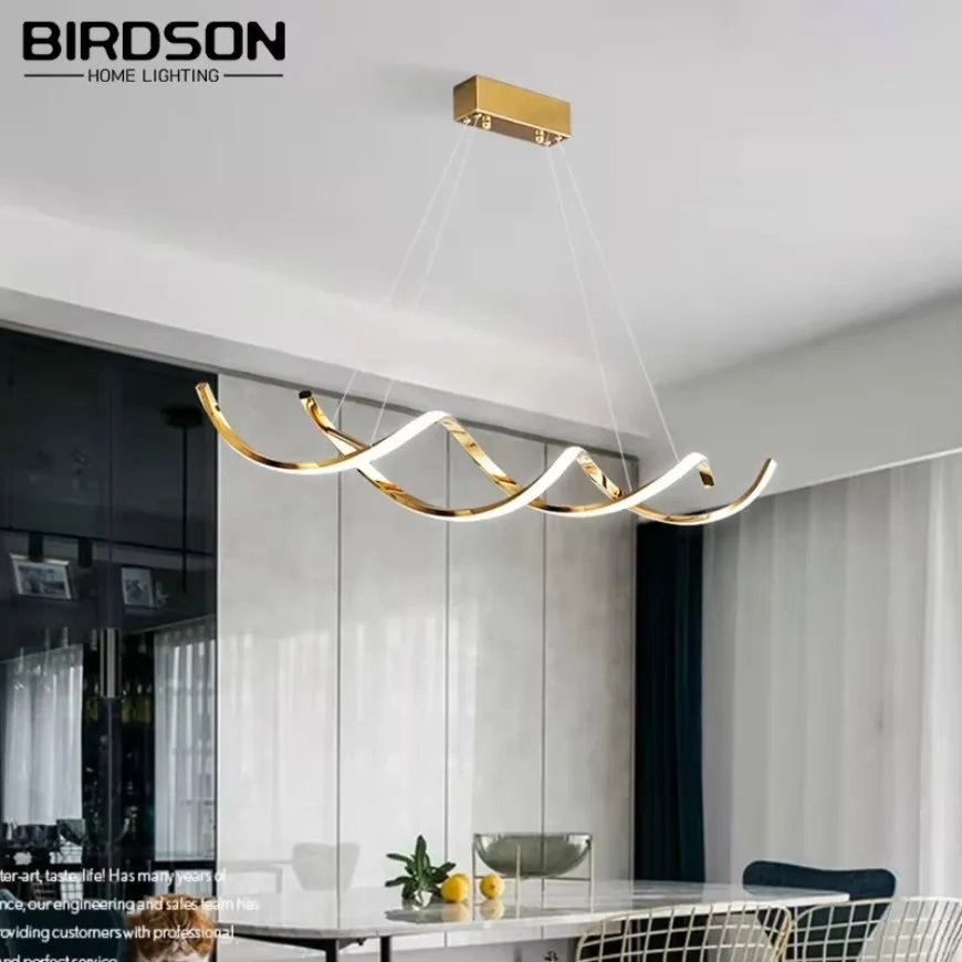 

Modern LED Pendant Light Simple Stainless Steel Dimmable Restaurant Pendant Lamp Bar Living Room Kitchen Island Decor Chandelier