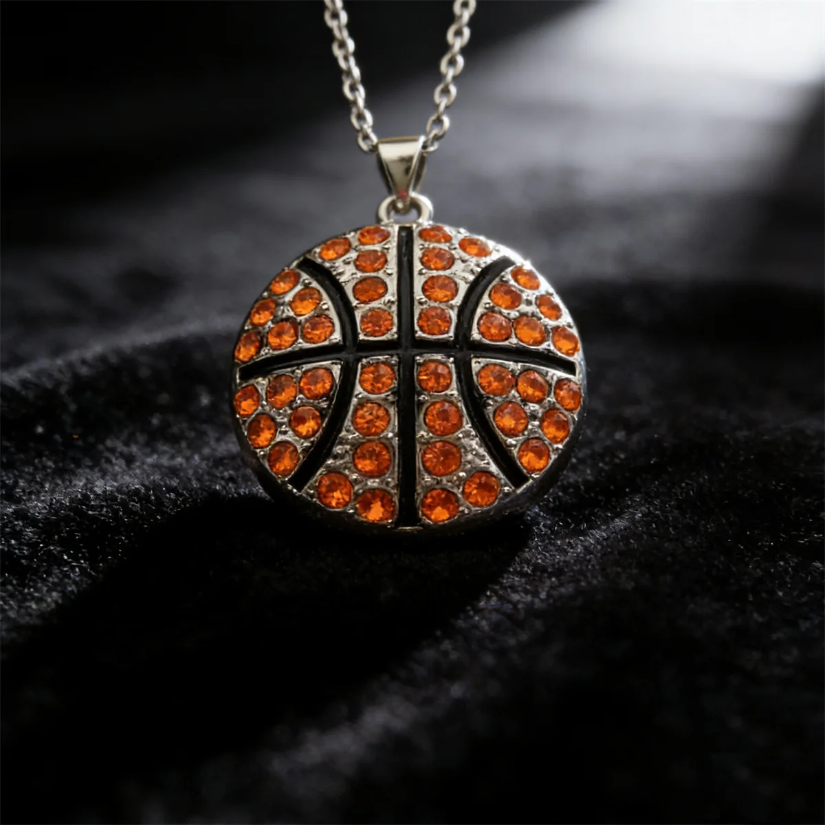 Sporty Cool Basketball Alloy Pendant Necklace Stylish Creative, for Daily Wear, Birthdays, Sports Fans Gifts/Game Night Presents