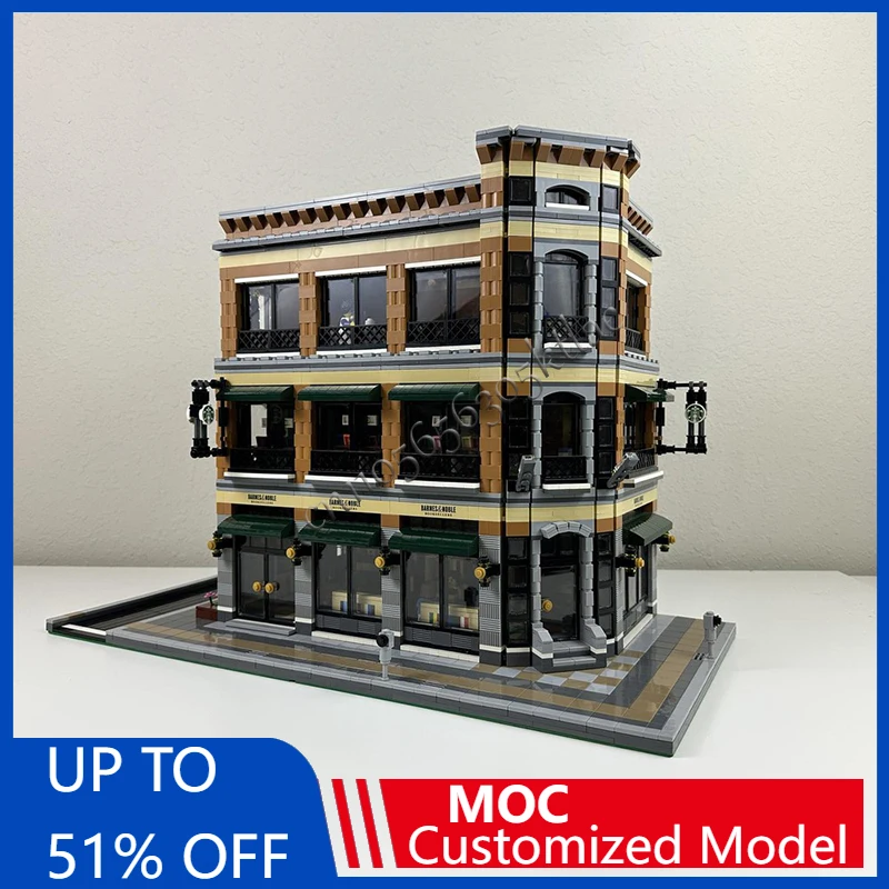 

4476 шт. MOC креативный городской вид на улицу модульные книжные магазины и магазины модель архитектура строительный блок детские кирпичи игрушки подарки