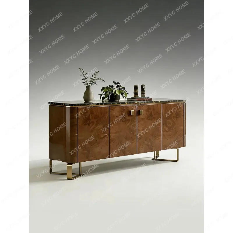 XXFactory Direct Medieval Entrance Cabinet, Living Room Storage Tree Tumor Veneer Marble Edge Cabinet