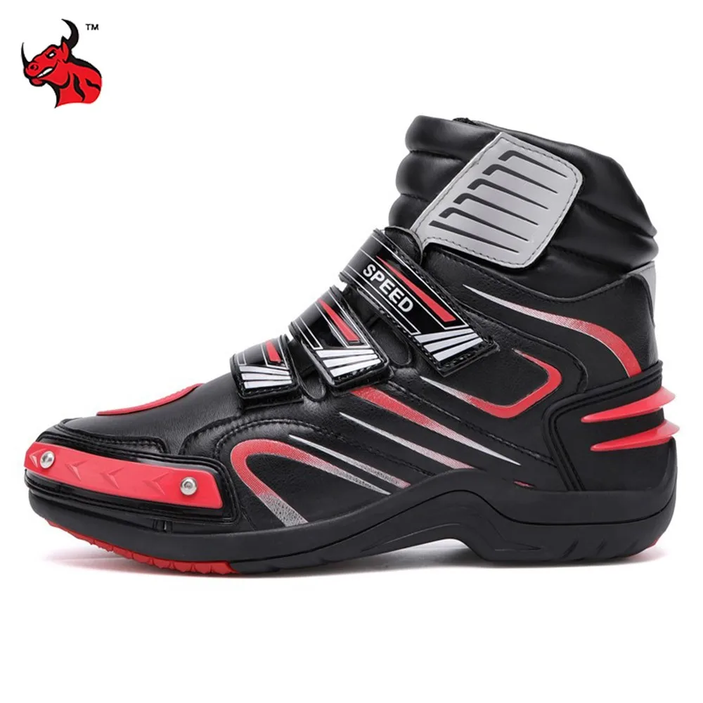 Zapatos de motocicleta antideslizantes para carreras todoterreno, resistentes al desgaste, zapatos protectores para motociclista, equipo reflectante, bota de ciclismo de carreras