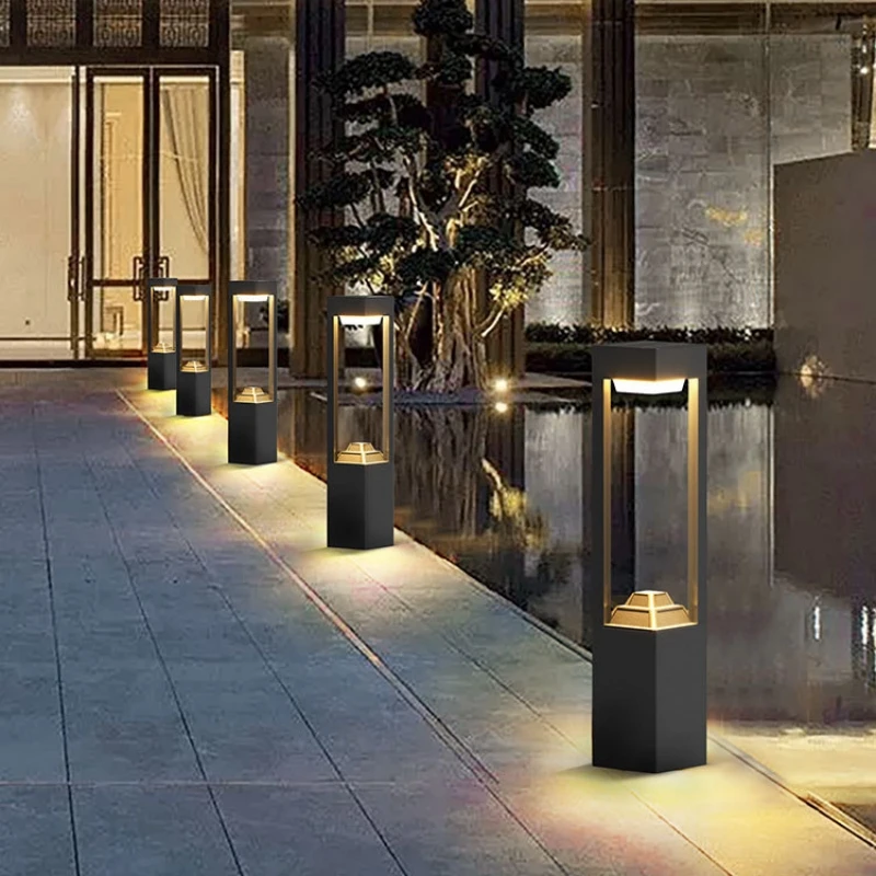 Salor LED Pillar Lamp Garden Gate Outdoor Pillar Light Yard  Black Post Light Outside Post Light Home Post Lighting Include Bulb