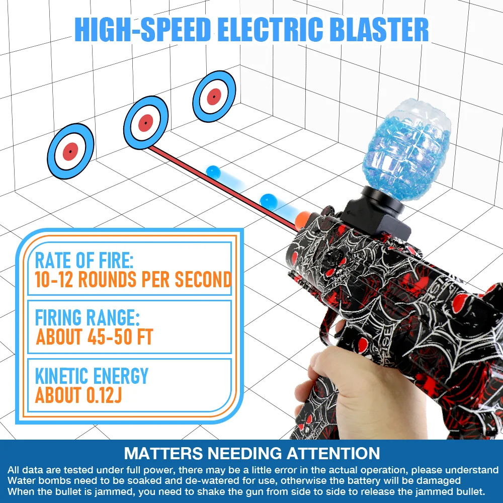 High-Speed UZI Electric Ball Blaster - Fun for Kids and Adults, Ideal Gift for Outdoor Game Parties（No water bombs）