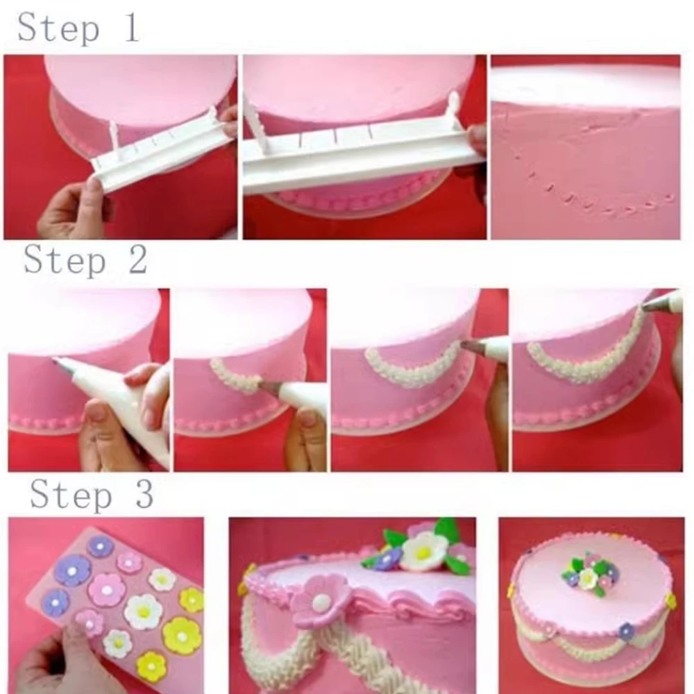 2pc/set Arc decoration Auxiliary Device Shortcake Flower Mouth Skirt Scale Marker Edge Decoration Marker