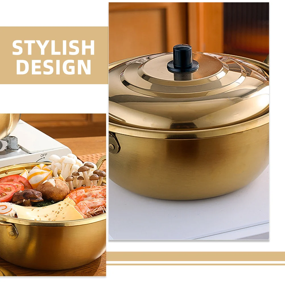 

Stainless Steel Soup Pot Ramen Noodle Cooker Kitchen Cooking Pot Small Stew Container For Family Gathering Korean Pots For