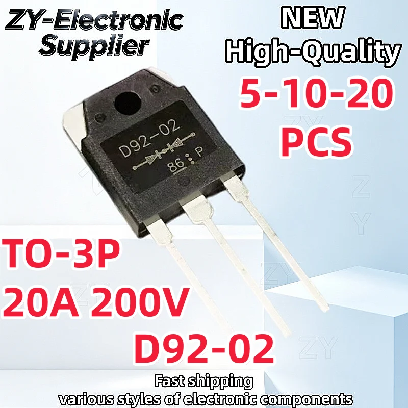 5-20Pcs Brand New D92-02 ESAD92-02 TO-3P 20A 200V Fast Recovery Diode Best Quality In Stock