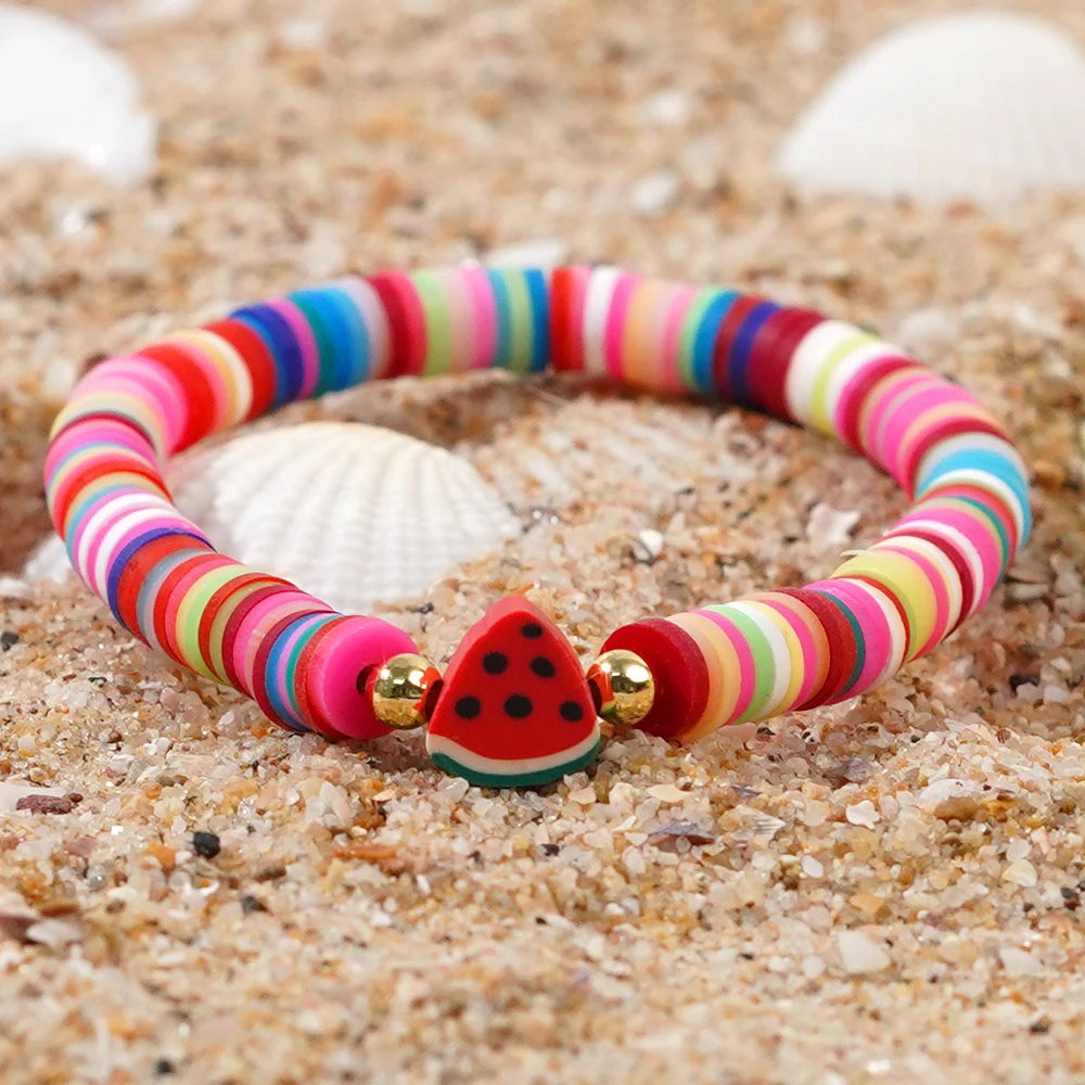 2/4/6/10PCS 2024 Bohemian Fashion Fruit HEISH Bracelet Fruit Women's Bracelet Summer Beach Jewelry Friendship Gift