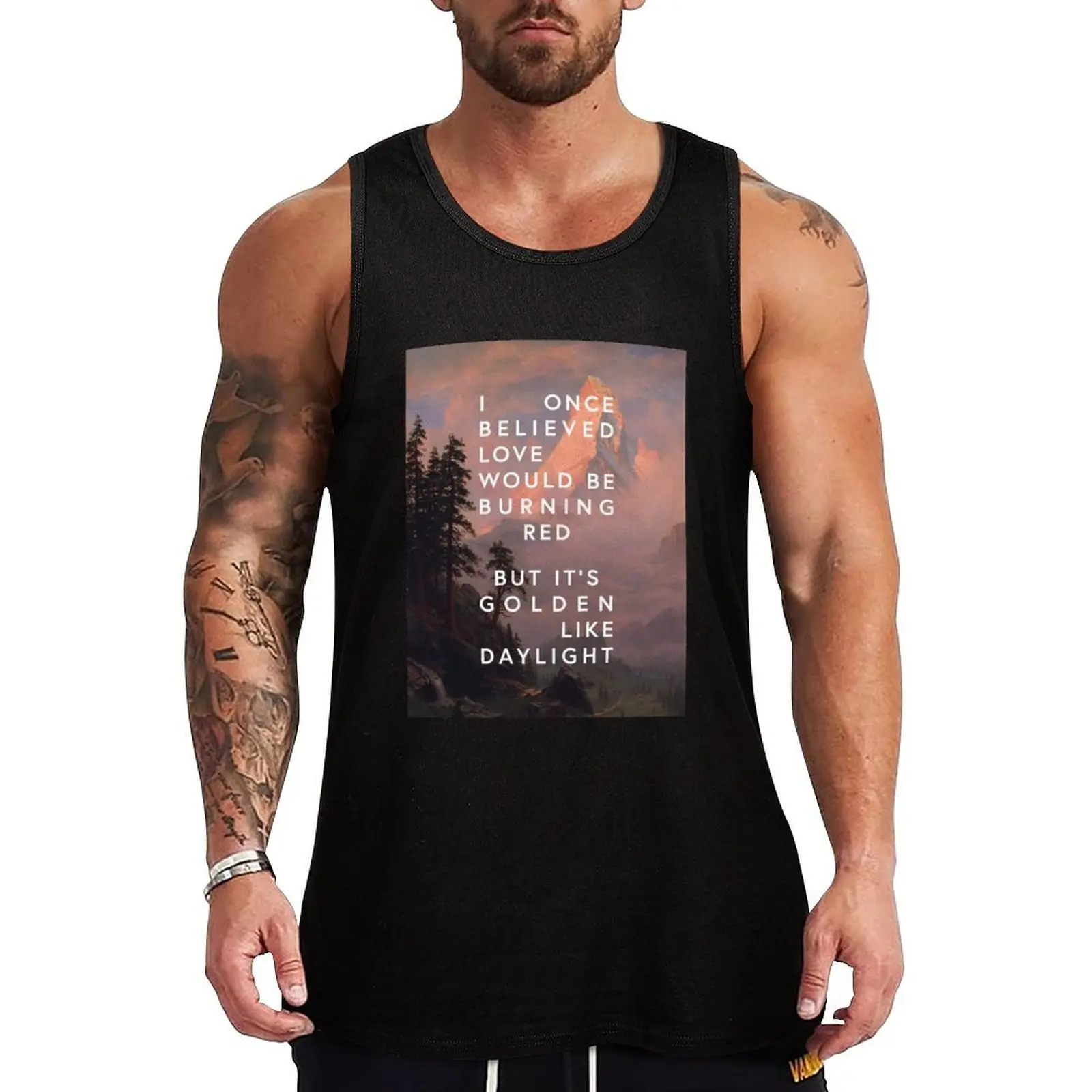 its golden like daylight Tank Top Clothing Bodybuilding clothing man cute tops Men's clothes luxury style