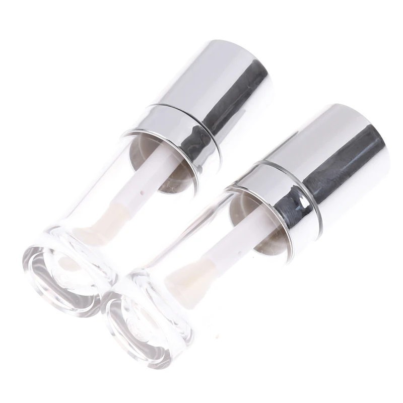 Gegalvaniseerde zilveren lipglossbuis Grote borstel Plastic lippenbalsembuis Lippenstift Mini monster cosmetische container Monsterfles