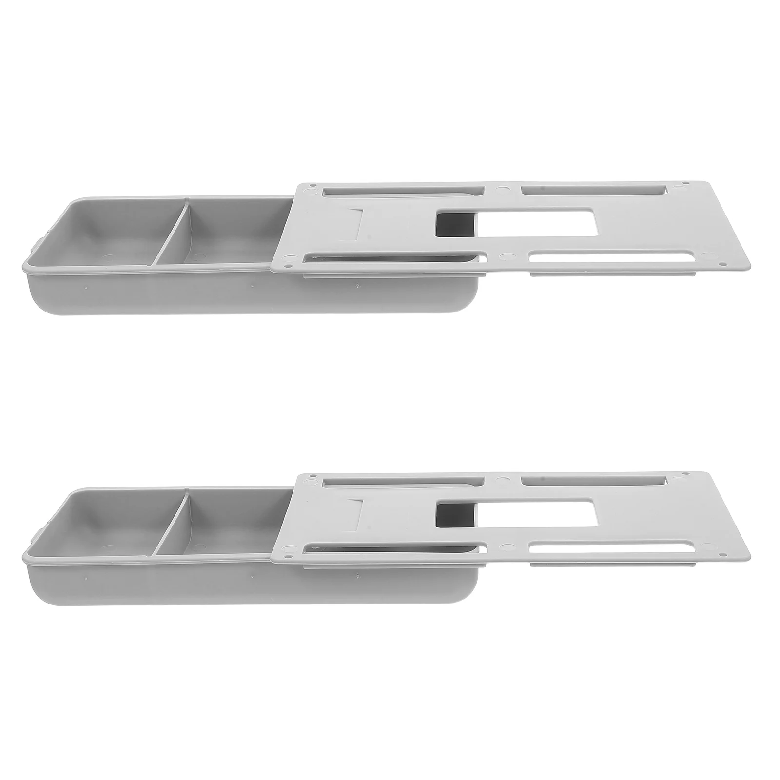 

2 pcs Under Desk Drawer Organizer Self-Adhesive Hidden Drawer For Desk Slide Out Storage Box Compact Space Saving Design For