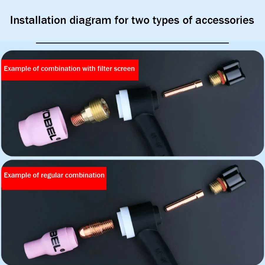 2026-WP9 argon arc welding gun accessories catalog 9F argon arc welding ceramic nozzle with mesh connector needle clamp ..
