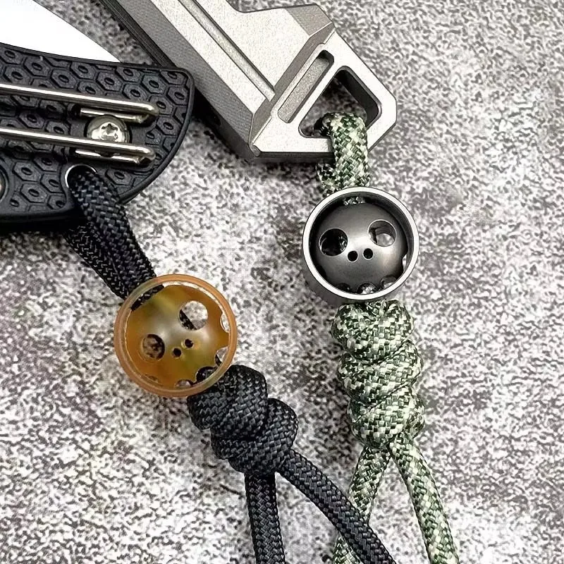 1 Piece PEI Polyetherimide Titanium Alloy Knife Lanyard Bead Paracord Pendant DIY Craft