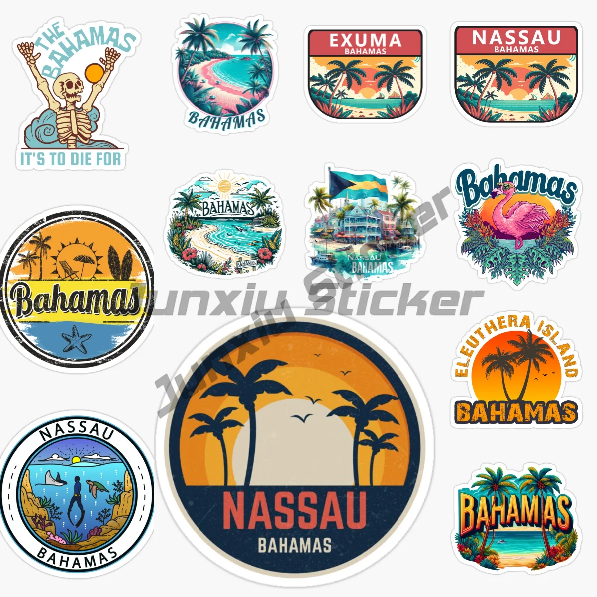 BAHAMAS Flag Bahamas Islands Scenic Tourist Car Sticker Vinyl Self-Adhesive Decorative Decal