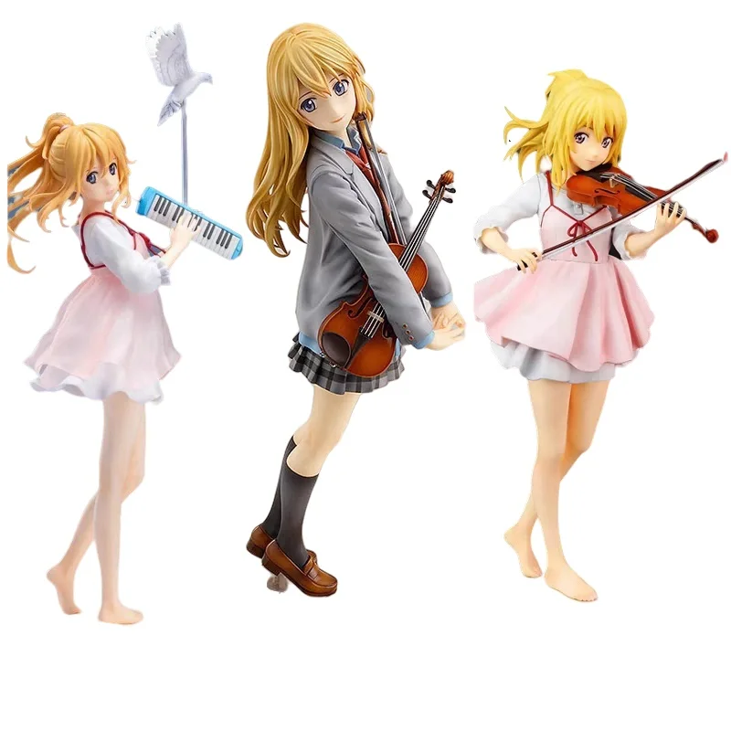 

Bandai 16cm Anime Shigatsu Wa Kimi No Uso Miyazono Kaori Figure 1/8 Shifuku Ver. Arima Kousei To No Deai Action Figure Doll Gift