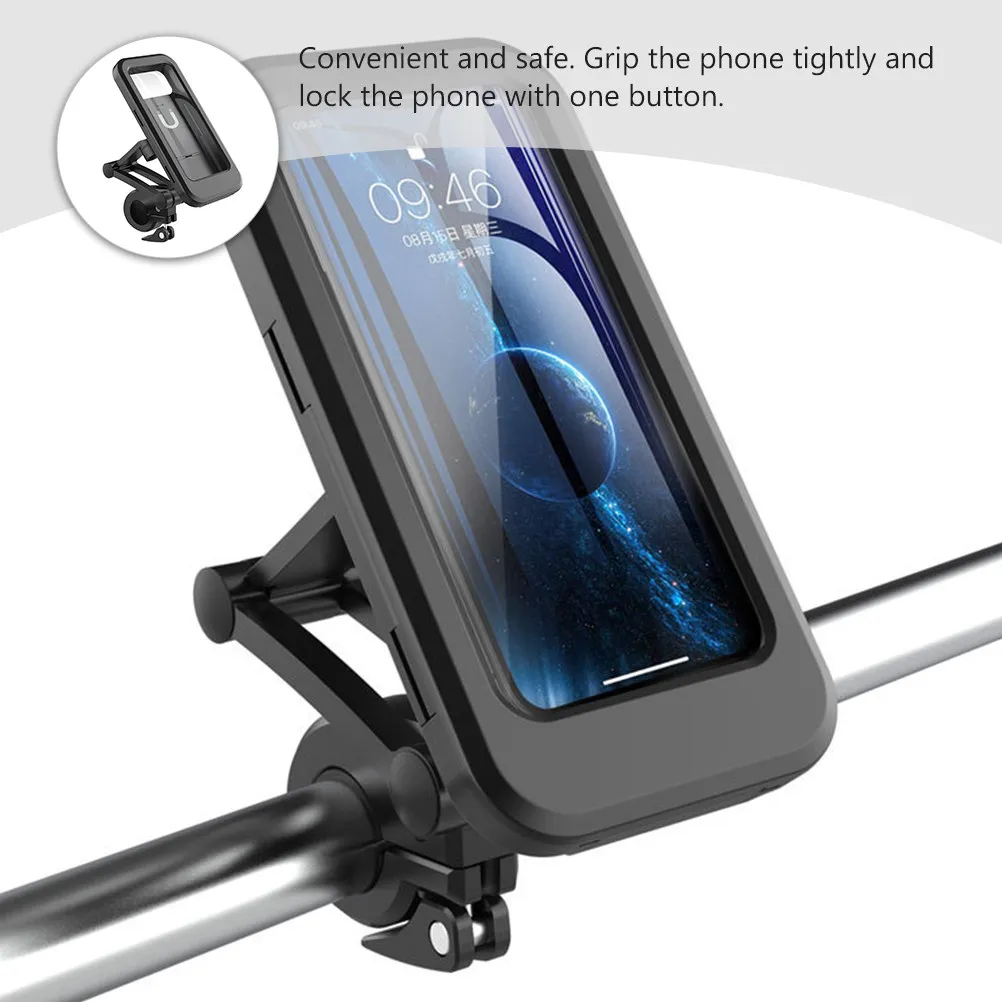 1Pcs Premium Bike Handlebar Phone Holder for All Smartphones Adjustable 360 Rotation Waterproof Universal Mount with One-Button