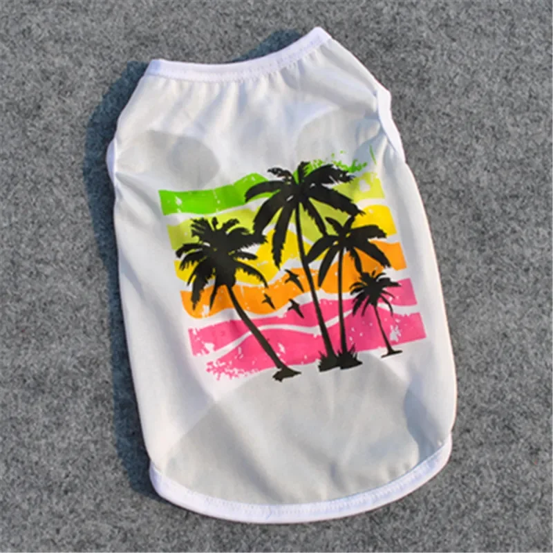 2023 New Arrival Summer Beach Style Puppy Dog T-Shirt Cheap Breathable Cotton Pet Dog Clothes for Small Dog Vest Pet Supply